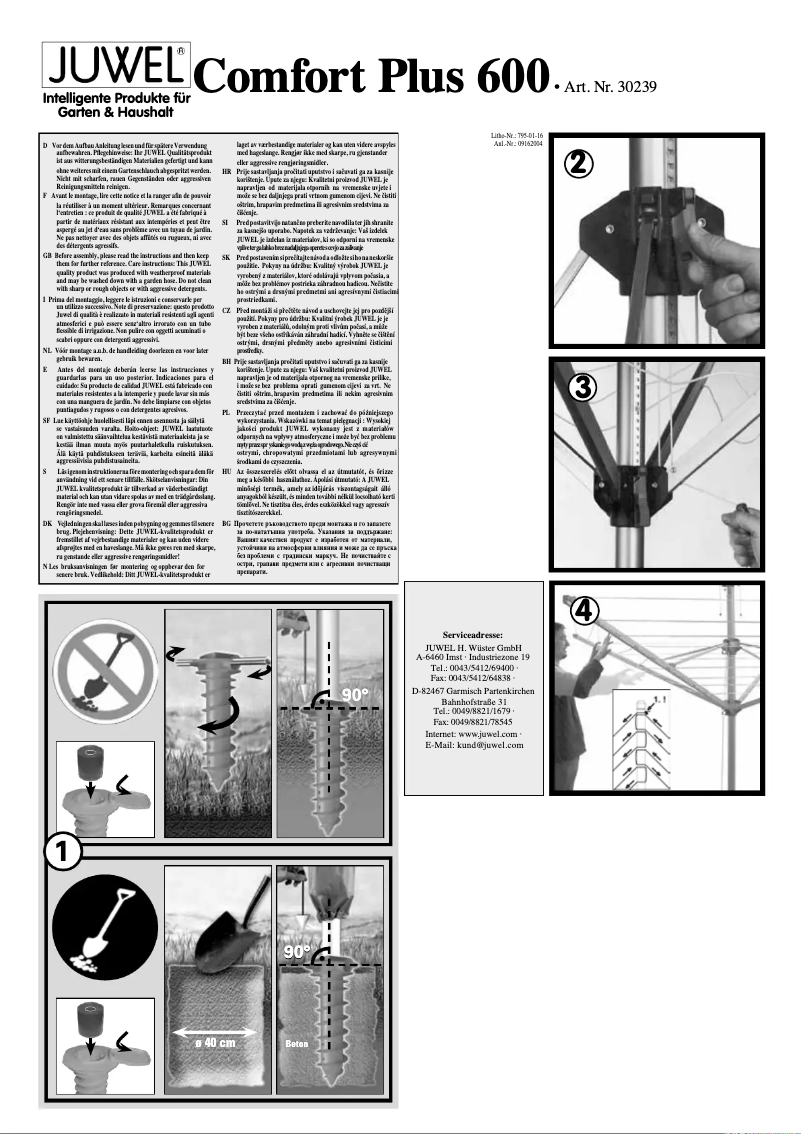 Page 1 de la notice Manuel utilisateur Juwel Comfort Plus 600