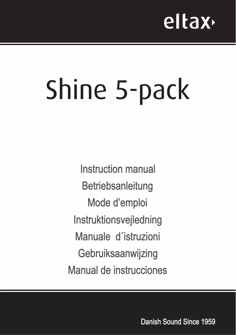 Image de la première page du manuel de l'appareil Shine 5-pack