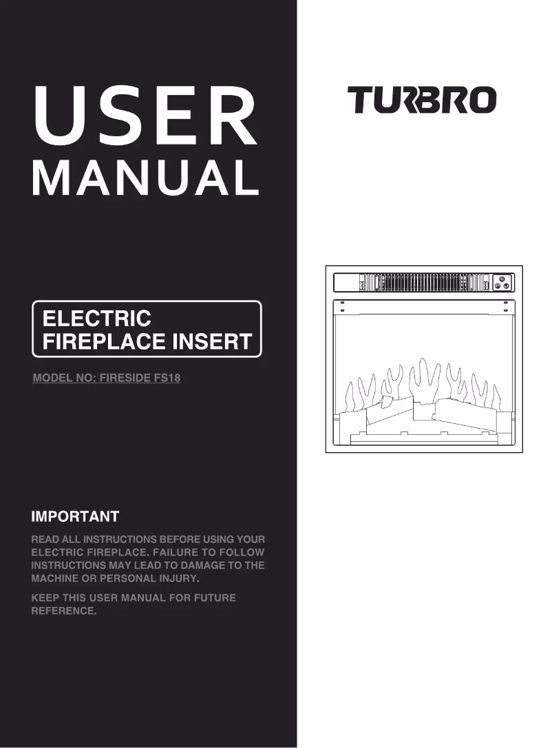 Page 1 de la notice Manuel utilisateur TURBRO Fireside FS18