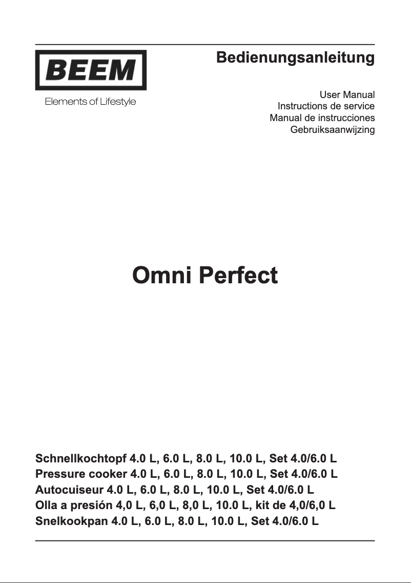 Page n°1 - Manuel utilisateur BEEM Omni Perfect
