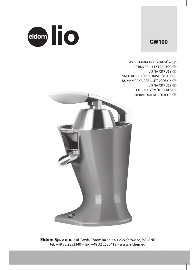 Page n°1 - Manuel utilisateur Eldom LIO CW100