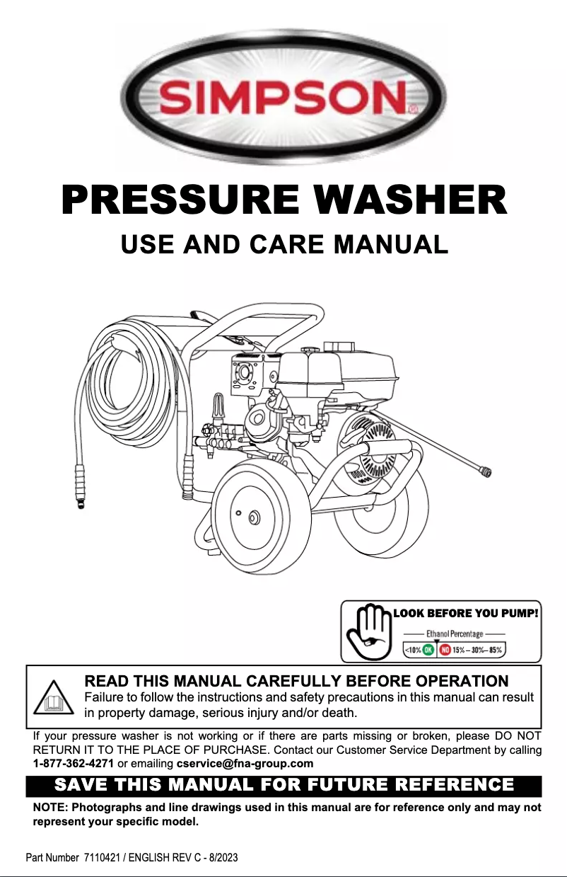 Page n°1 - Manuel utilisateur Simpson ALH4240-S