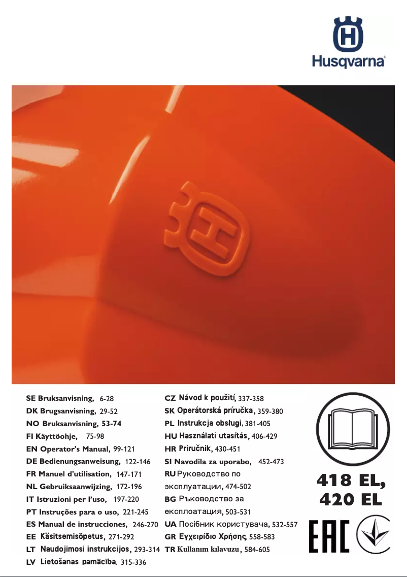 Page n°1 - Manuel utilisateur Husqvarna 420 EL