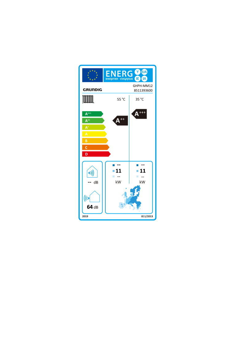 Page 1 de la notice Label énergétique Grundig GHPH-MM12