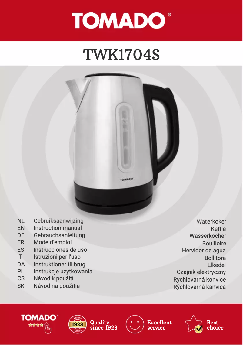 Image de la première page du manuel de l'appareil TWK1704S