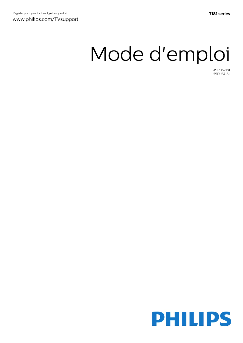 Page 1 de la notice Manuel utilisateur Philips 7000 series 55PUS7181