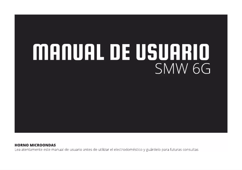 Image de la première page du manuel de l'appareil SMW 6G