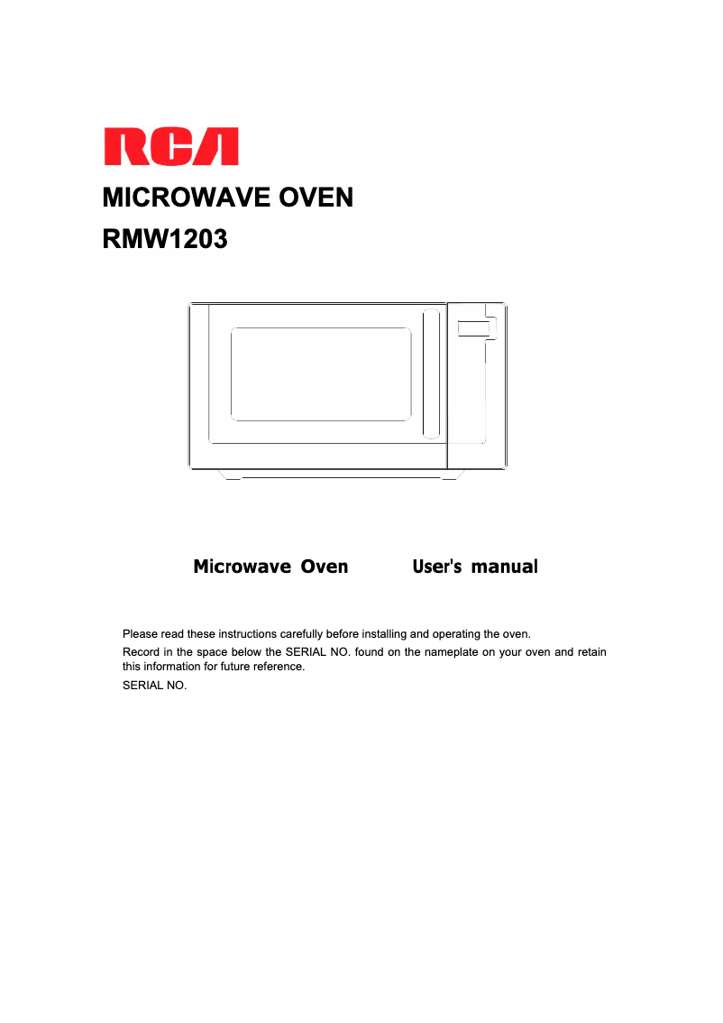 Page 1 de la notice Manuel utilisateur RCA RMW1203