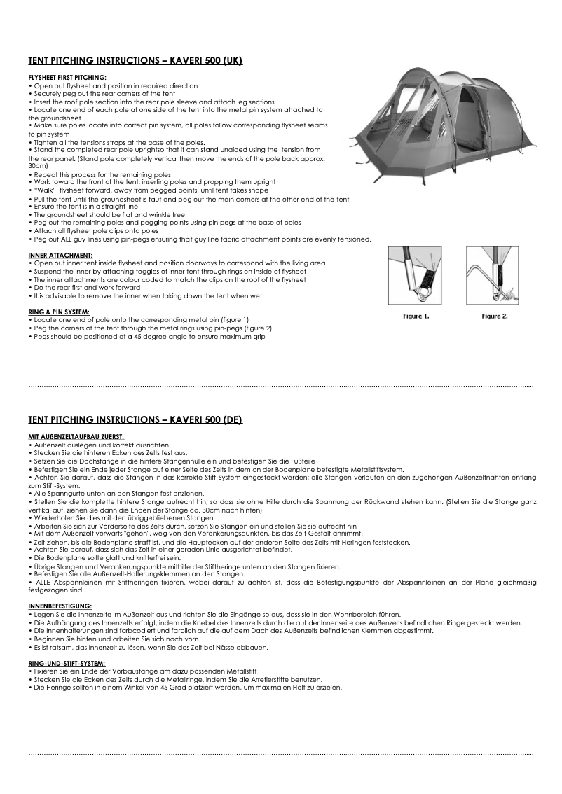 Image de la première page du manuel de l'appareil Kaveri V 500