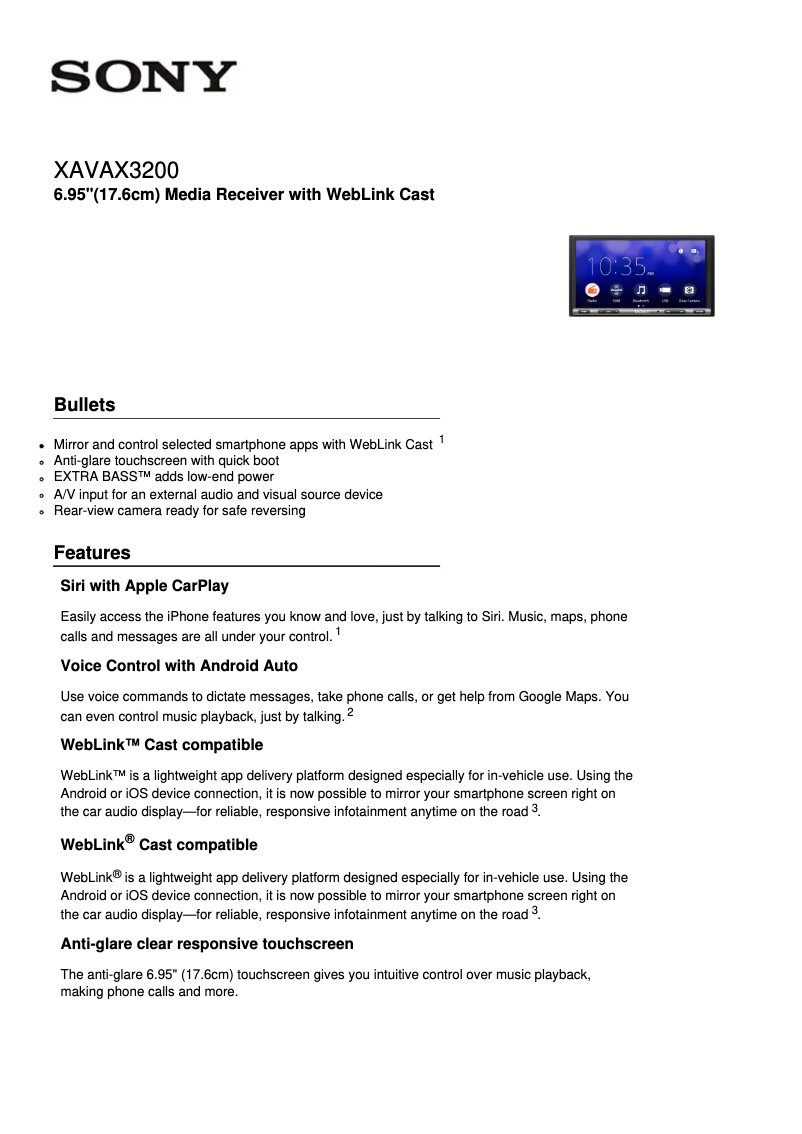 Image de la première page du manuel de l'appareil XAV-AX3200