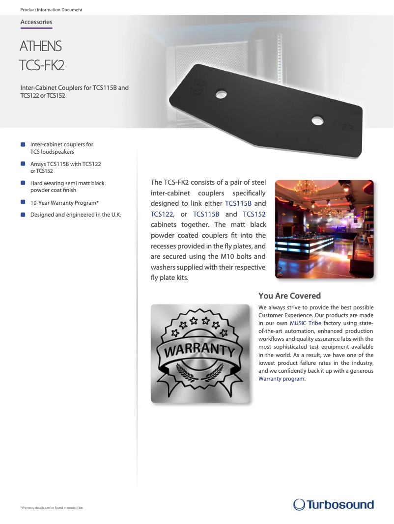 Page n°1 - Fiche technique Turbosound TCS-FK2