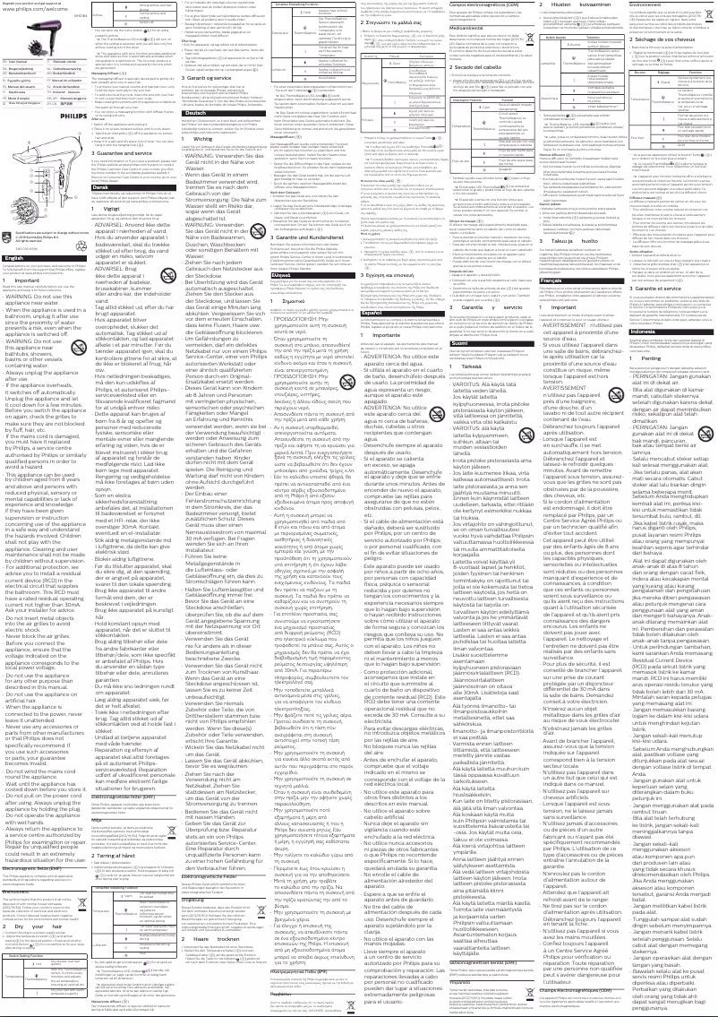 Page 1 de la notice Manuel utilisateur Philips BHD186