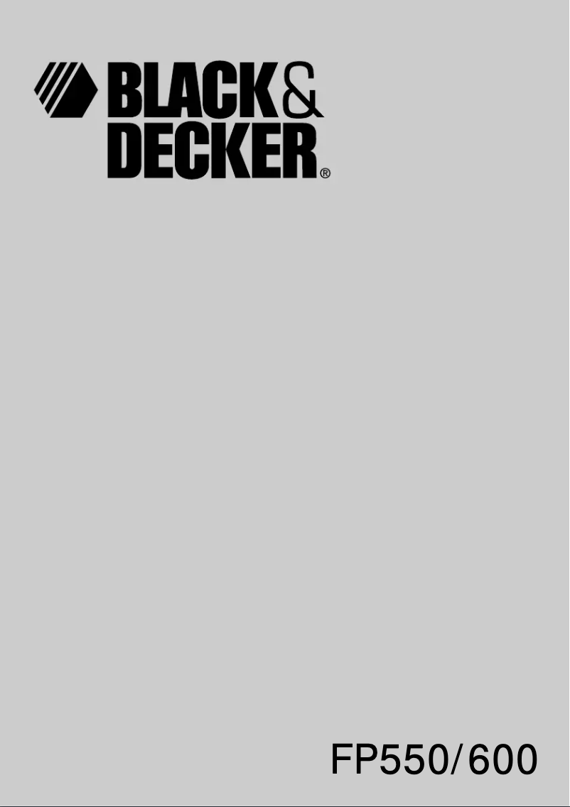Page 1 de la notice Manuel utilisateur Black & Decker FP550