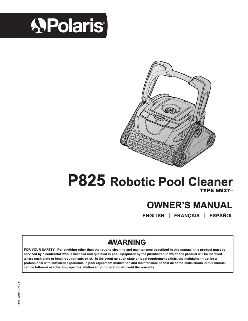 Image de la première page du manuel de l'appareil P825