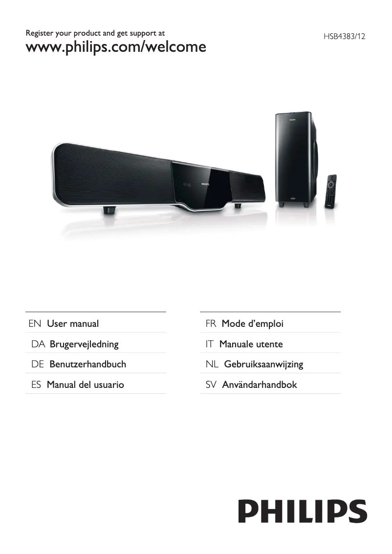 Page 1 de la notice Manuel utilisateur Philips HSB4383
