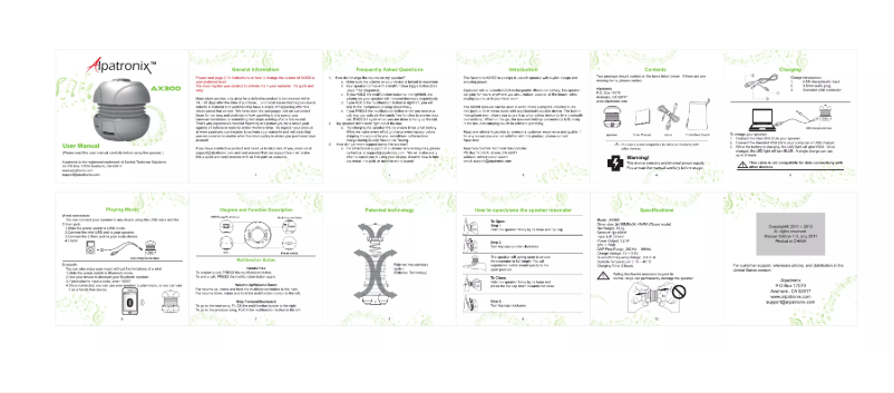 Page n°1 - Manuel utilisateur Alpatronix AX300