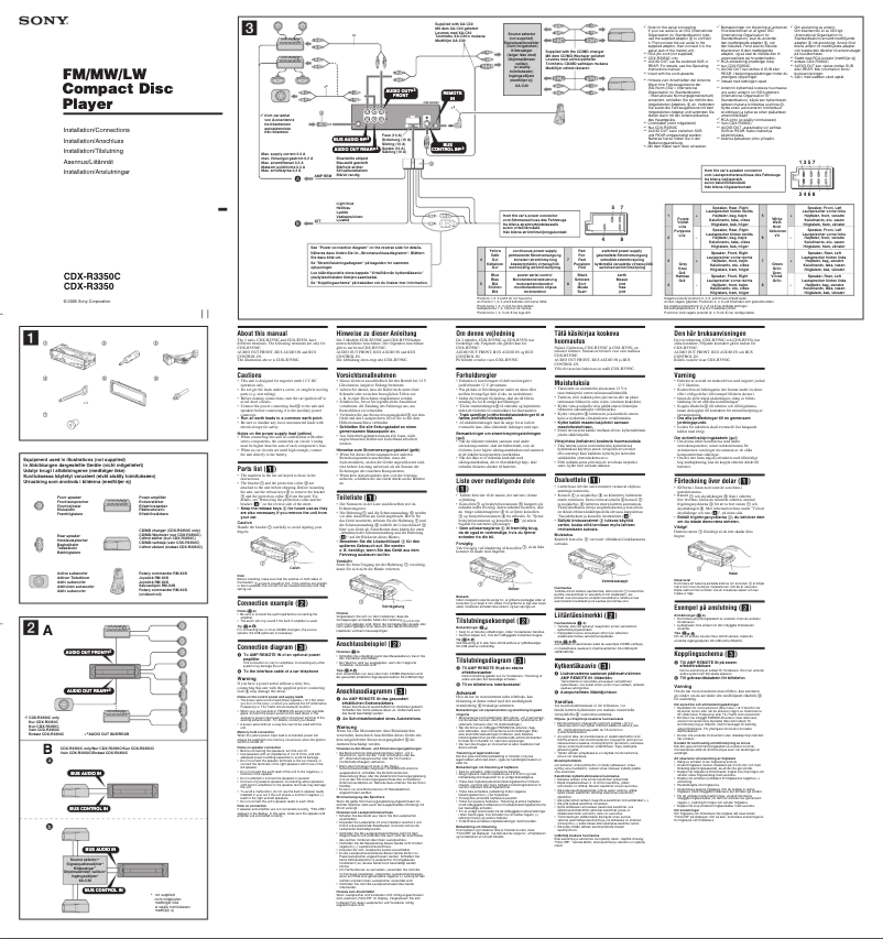 Page 1 de la notice Mode d'emploi Sony CDX-R3350