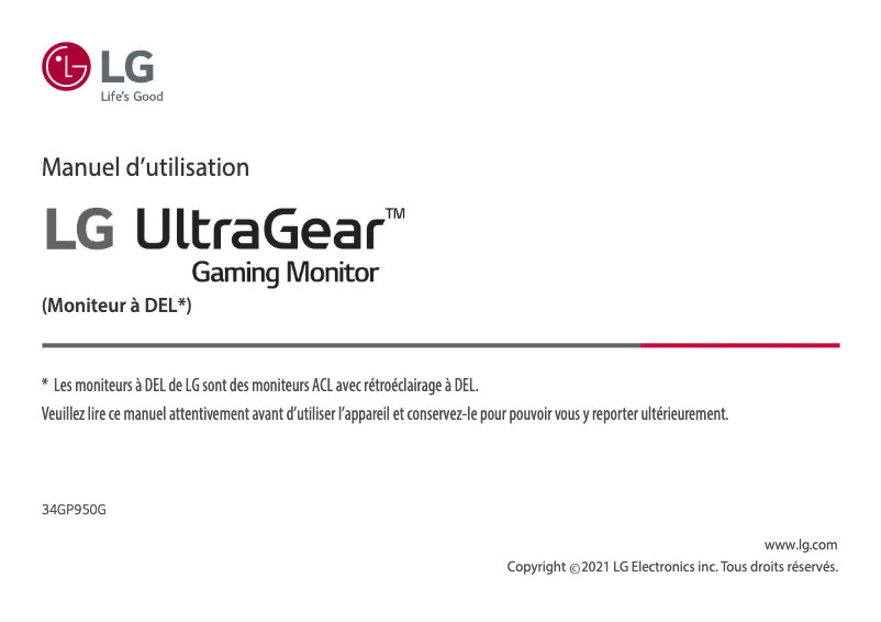 Página 1 del manual Manual de usuario LG 34GP950G