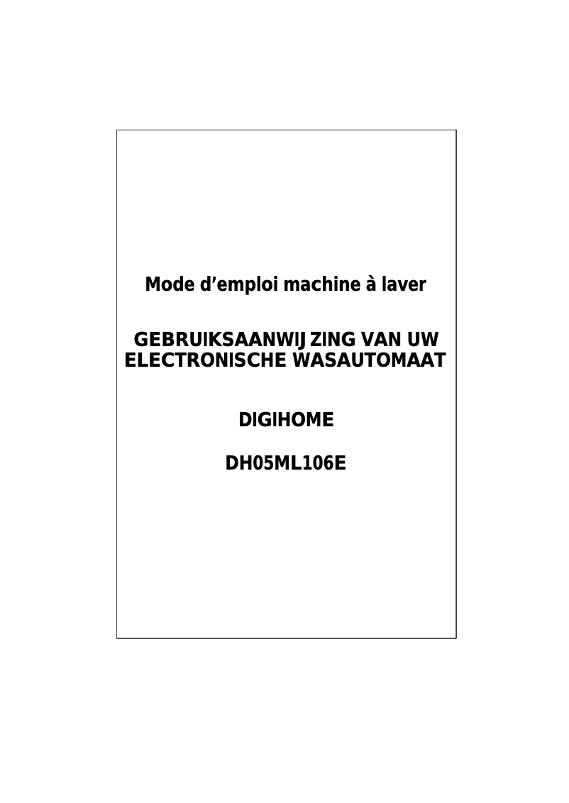 Image de la première page du manuel de l'appareil DH05ML106E