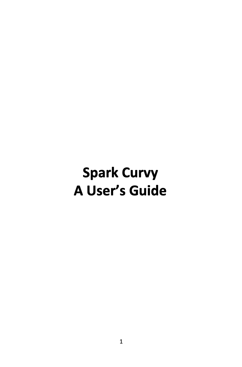 Image de la première page du manuel de l'appareil Spark Curvy