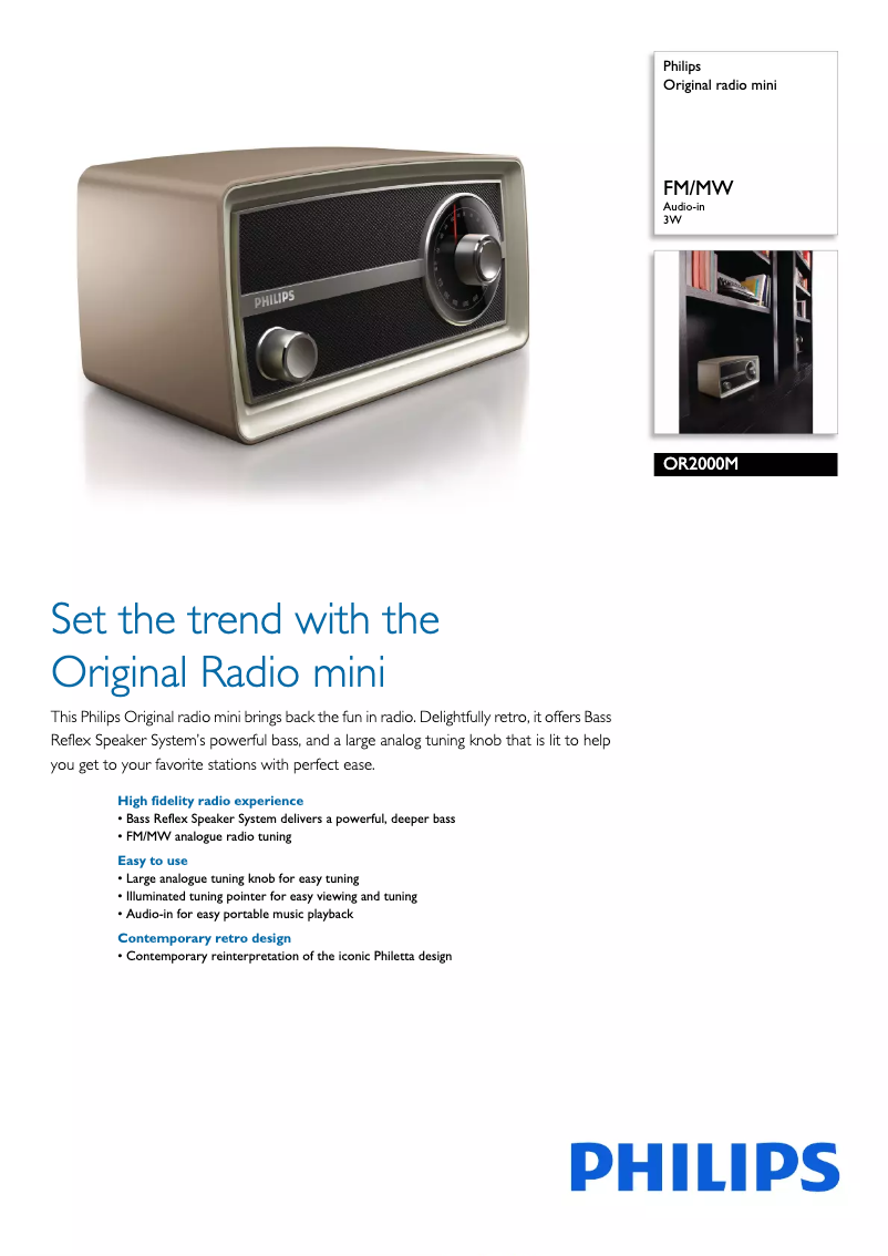 Página 1 del manual Folleto Philips OR2000M