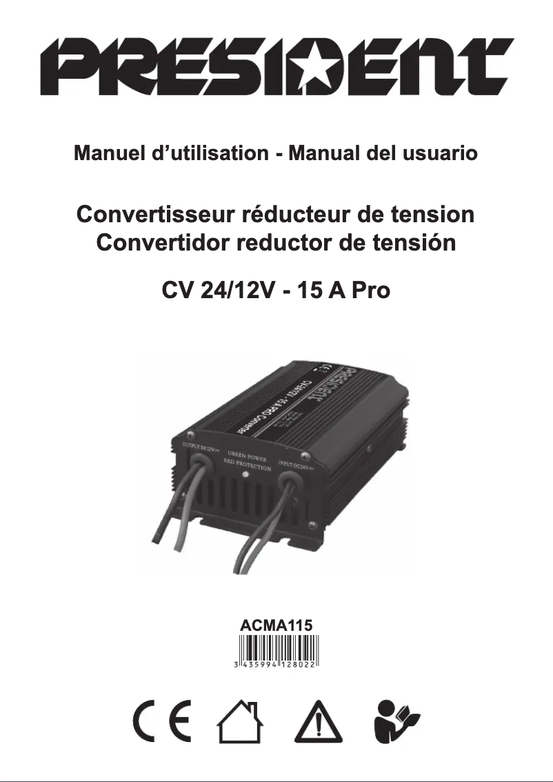 Page n°1 - Manuel utilisateur President ACMA115