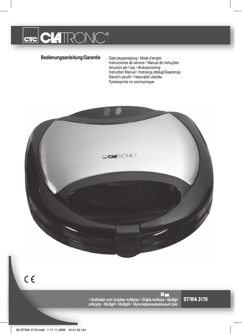 Page 1 de la notice Manuel utilisateur Clatronic STWA 3170
