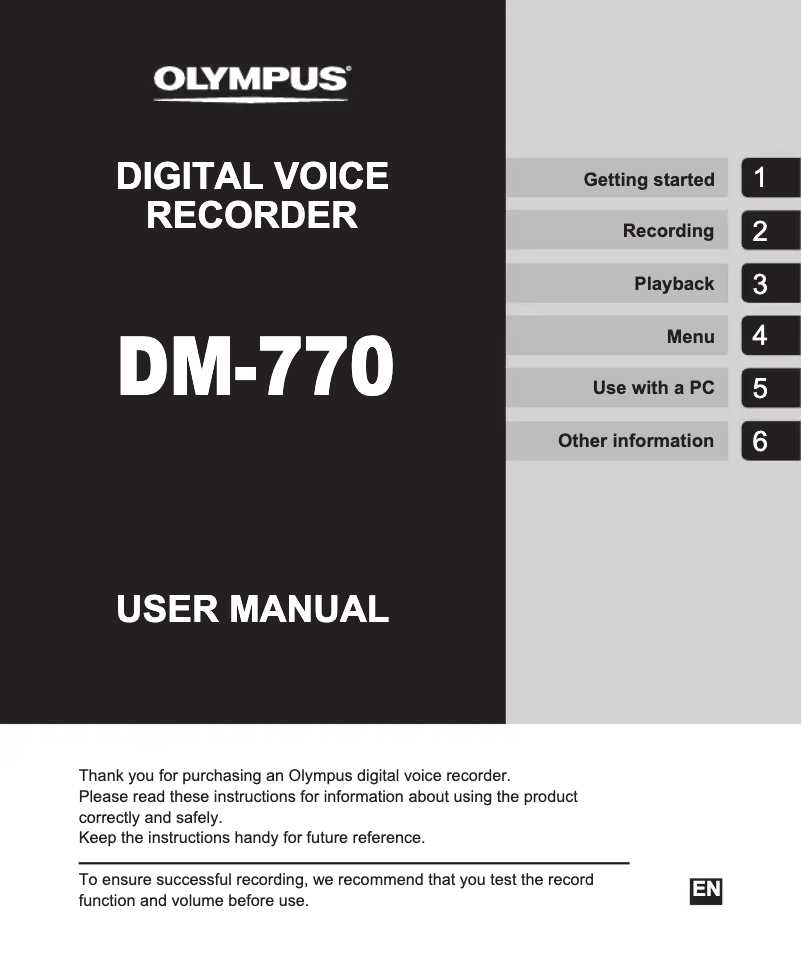 First page image of the manual for DM-770