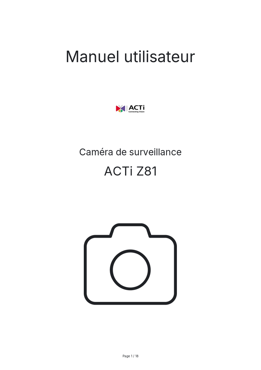 Image de la première page du manuel de l'appareil Z81