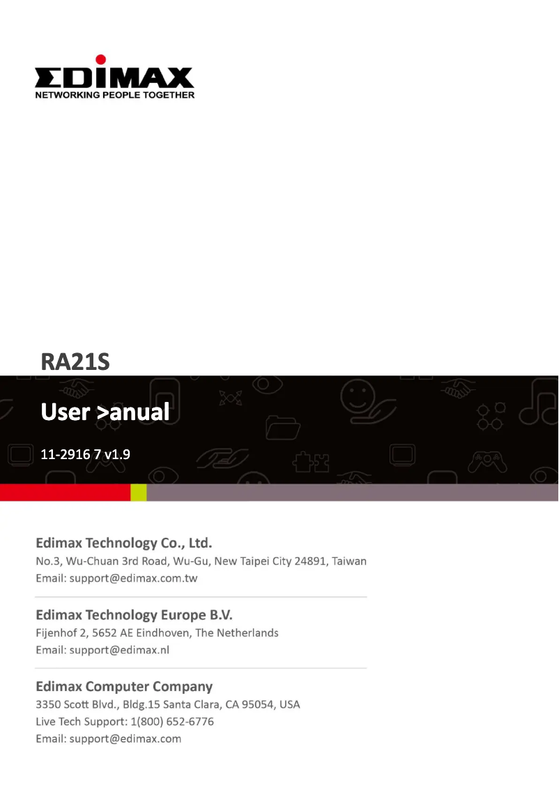 Page 1 of the manual User Manual Edimax RA21S