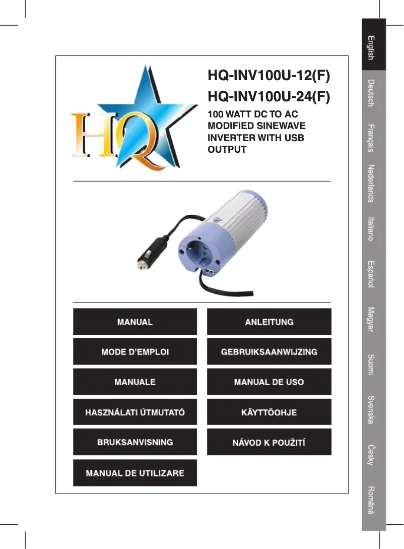 Page n°1 - Manuel utilisateur HQ HQ-INV100U-12