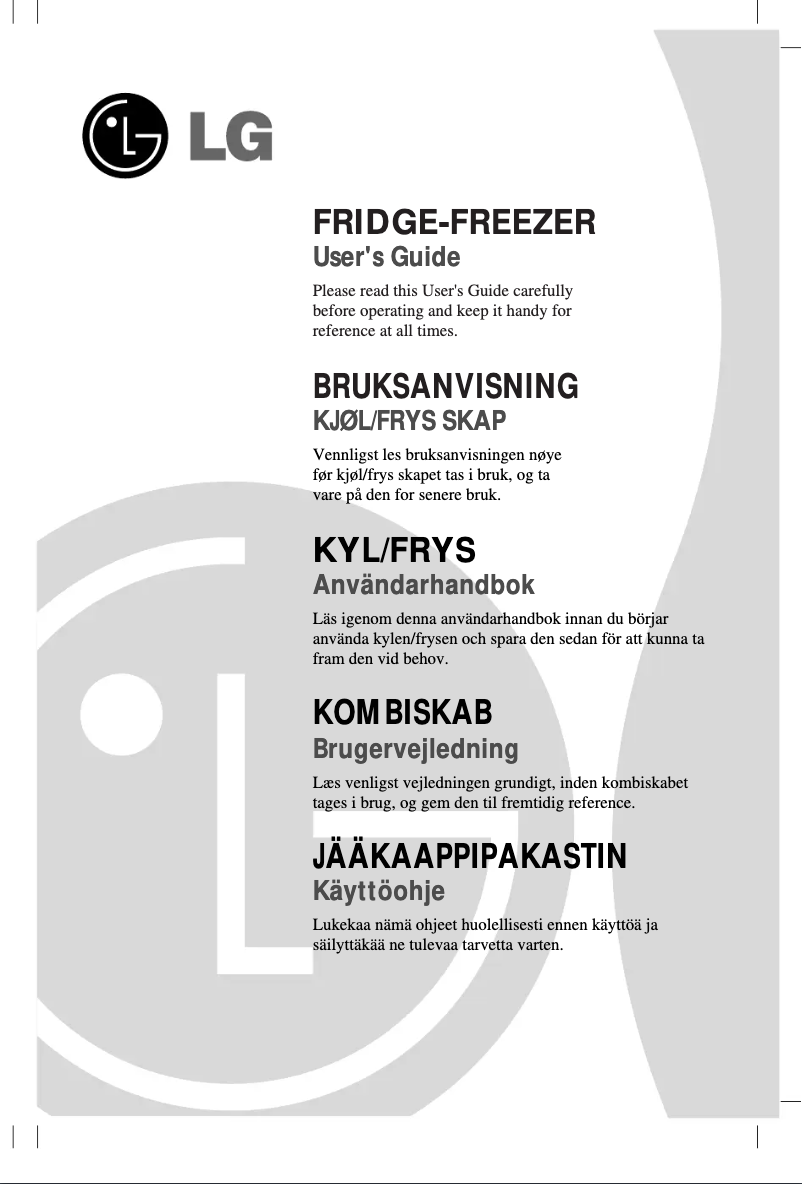 Image de la première page du manuel de l'appareil GR-Q469BSGW