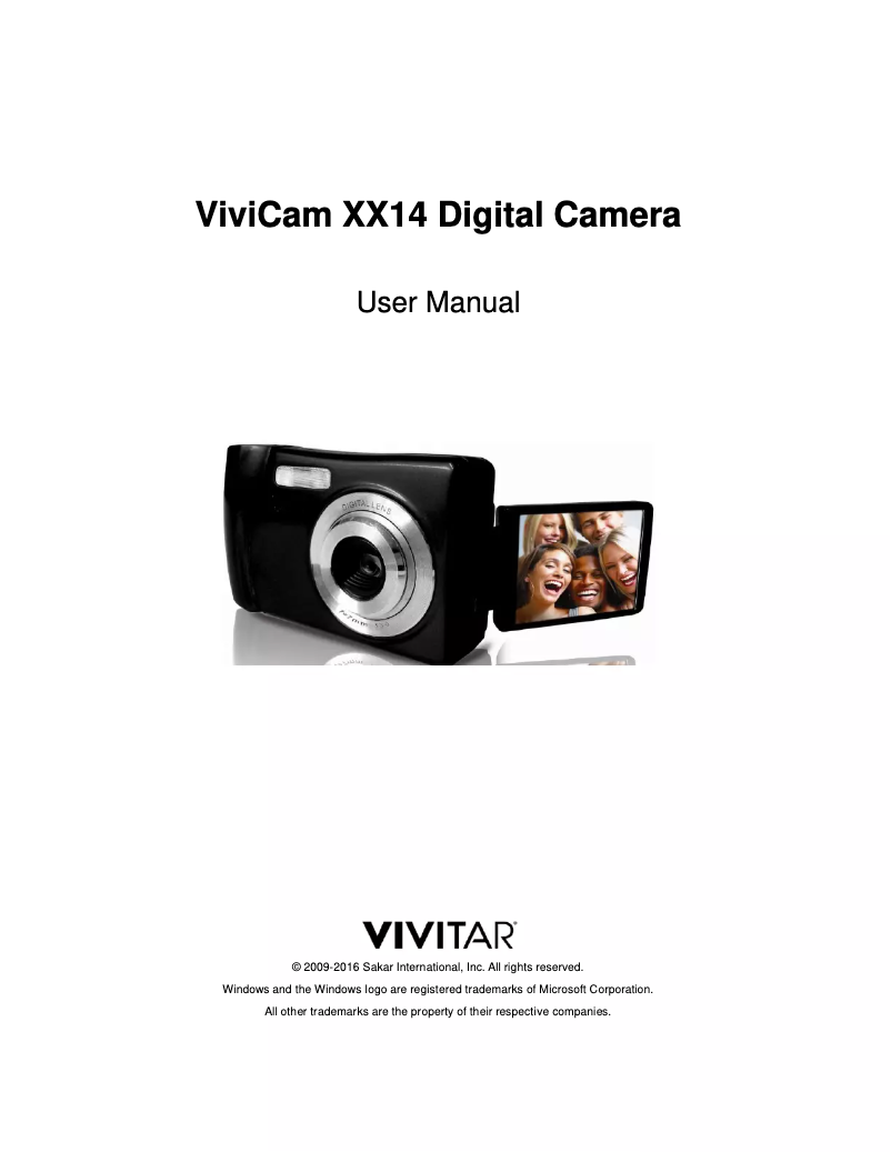Page n°1 - Manuel utilisateur Vivitar ViviCam XX14