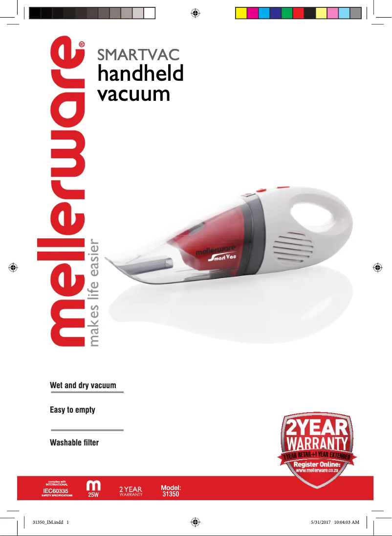 Page n°1 - Manuel utilisateur Mellerware Smartvac 31350