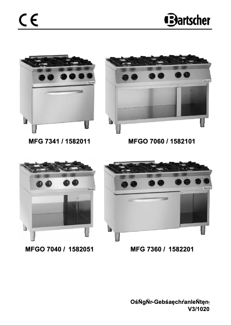 Page n°1 - Manuel utilisateur Bartscher MFGO 7040