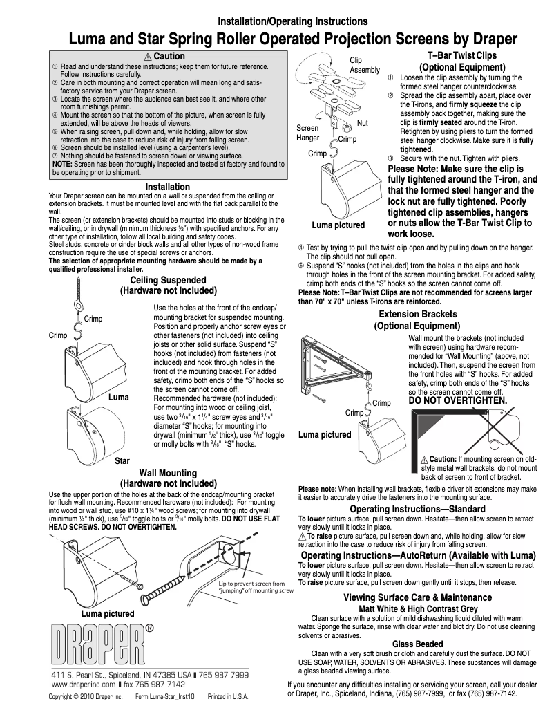 Image de la première page du manuel de l'appareil Star