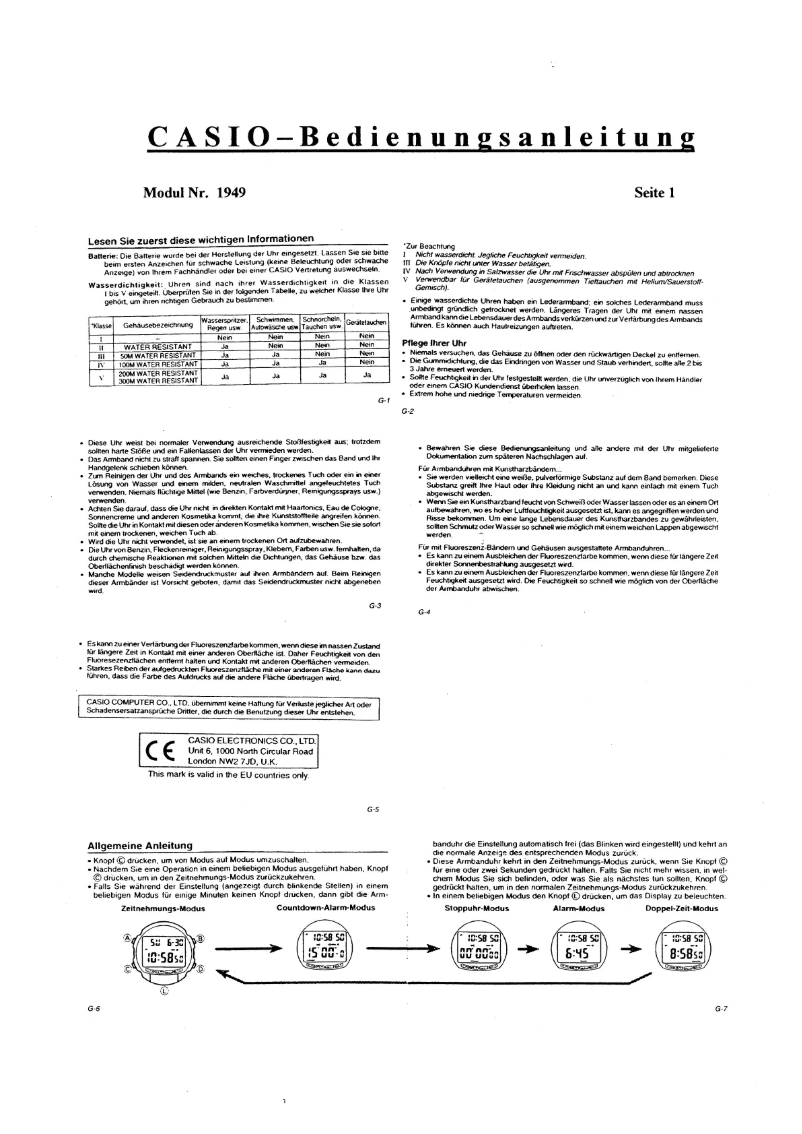 Page n°1 - Manuel utilisateur Casio 1949