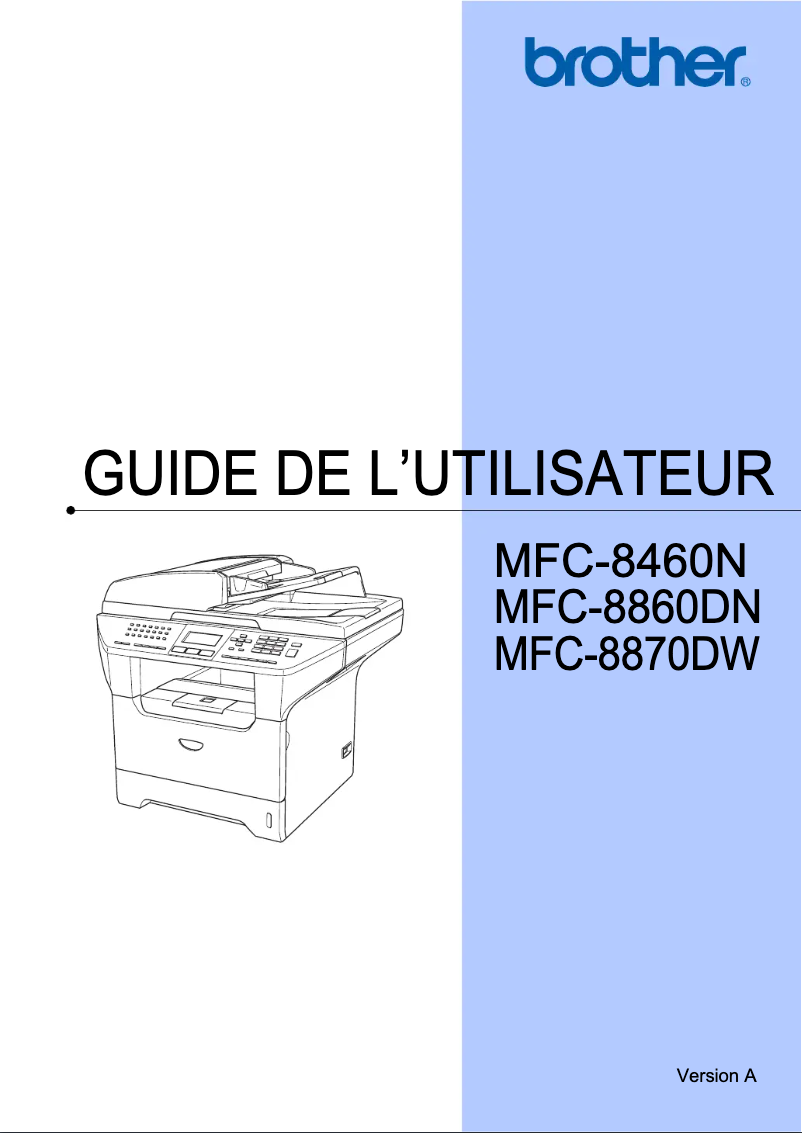 Page n°1 - Manuel utilisateur Brother MFC-8460N