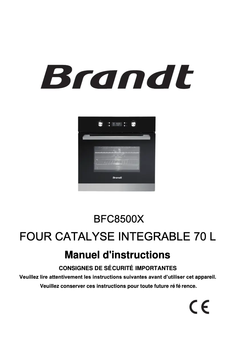 Image de la première page du manuel de l'appareil BFC8500X