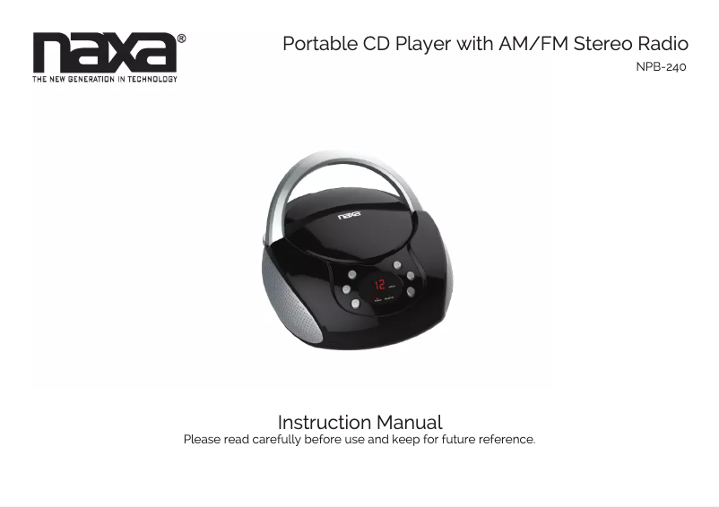 Page 1 of the manual User Manual Naxa NPB-240