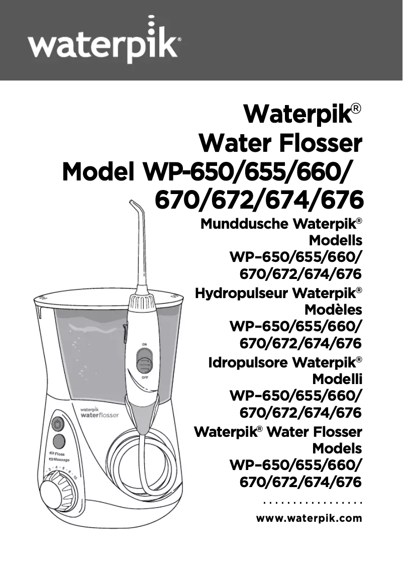 Page n°1 - Manuel utilisateur Waterpik WP-655