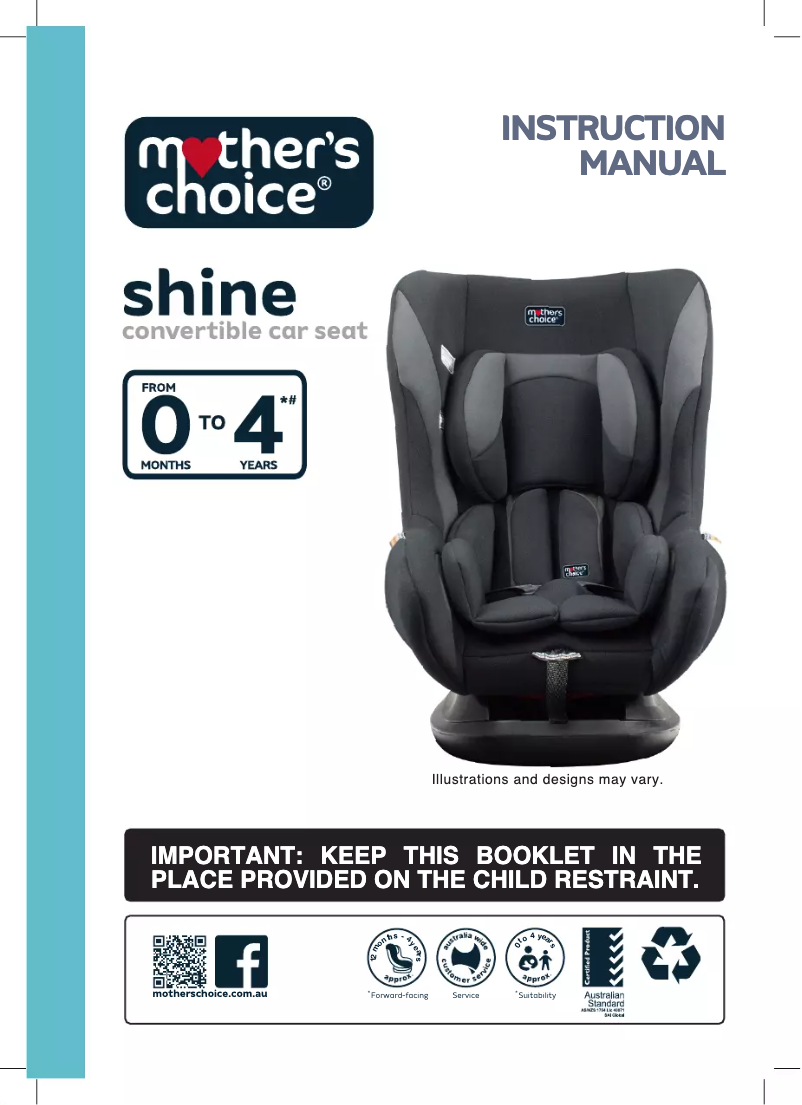 Page 1 de la notice Manuel utilisateur Mother's Choice Shine
