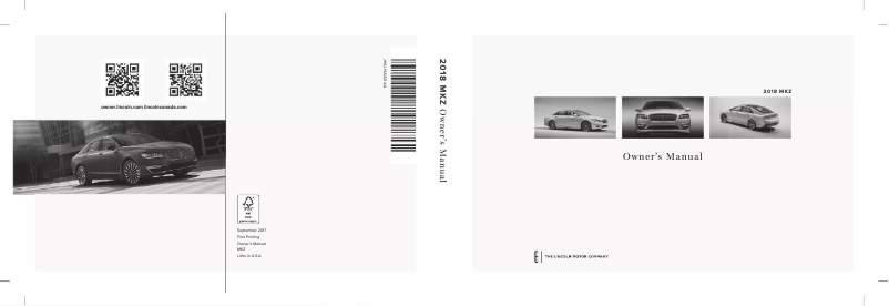 Page n°1 - Manuel utilisateur Lincoln MKZ (2018)