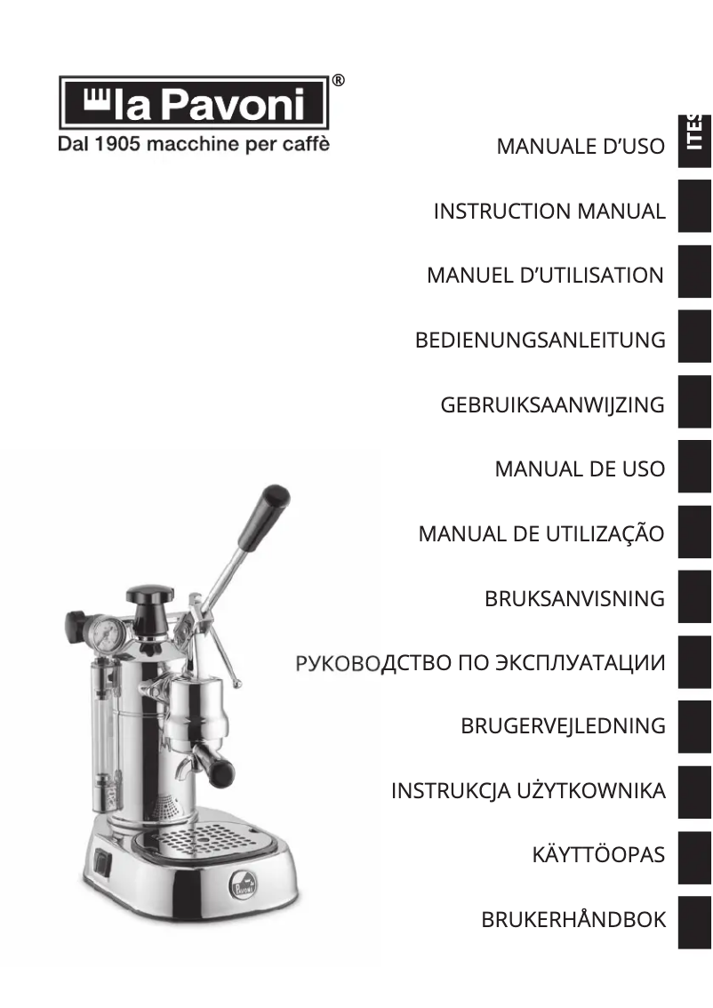 Page 1 de la notice Manuel utilisateur la Pavoni Europiccola Lusso