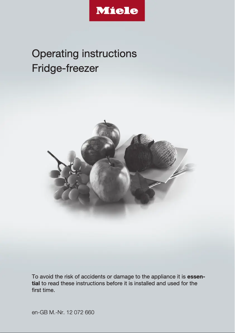 Page n°1 - Manuel utilisateur Miele KD 4050 E Active