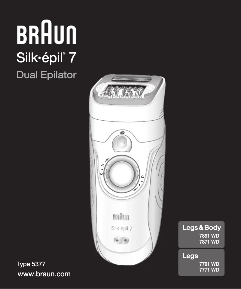 Page 1 de la notice Manuel utilisateur Braun Silk-Epil 7 Dual - 7891 Wet & Dry