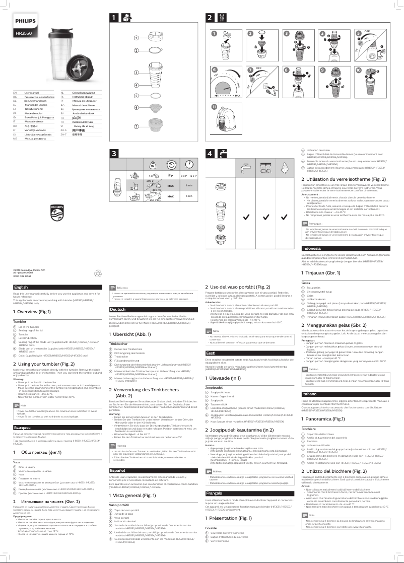Image de la première page du manuel de l'appareil Viva Collection HR3550