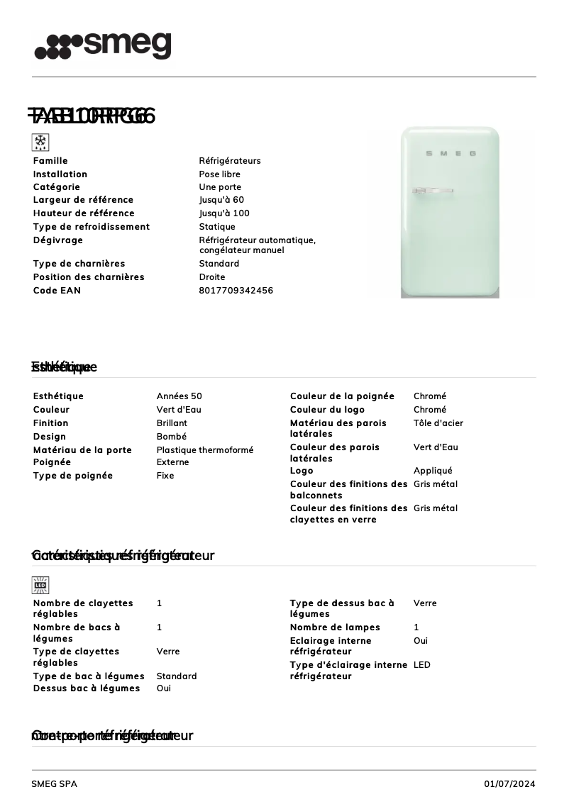 Image de la première page du manuel de l'appareil FAB10RPG6