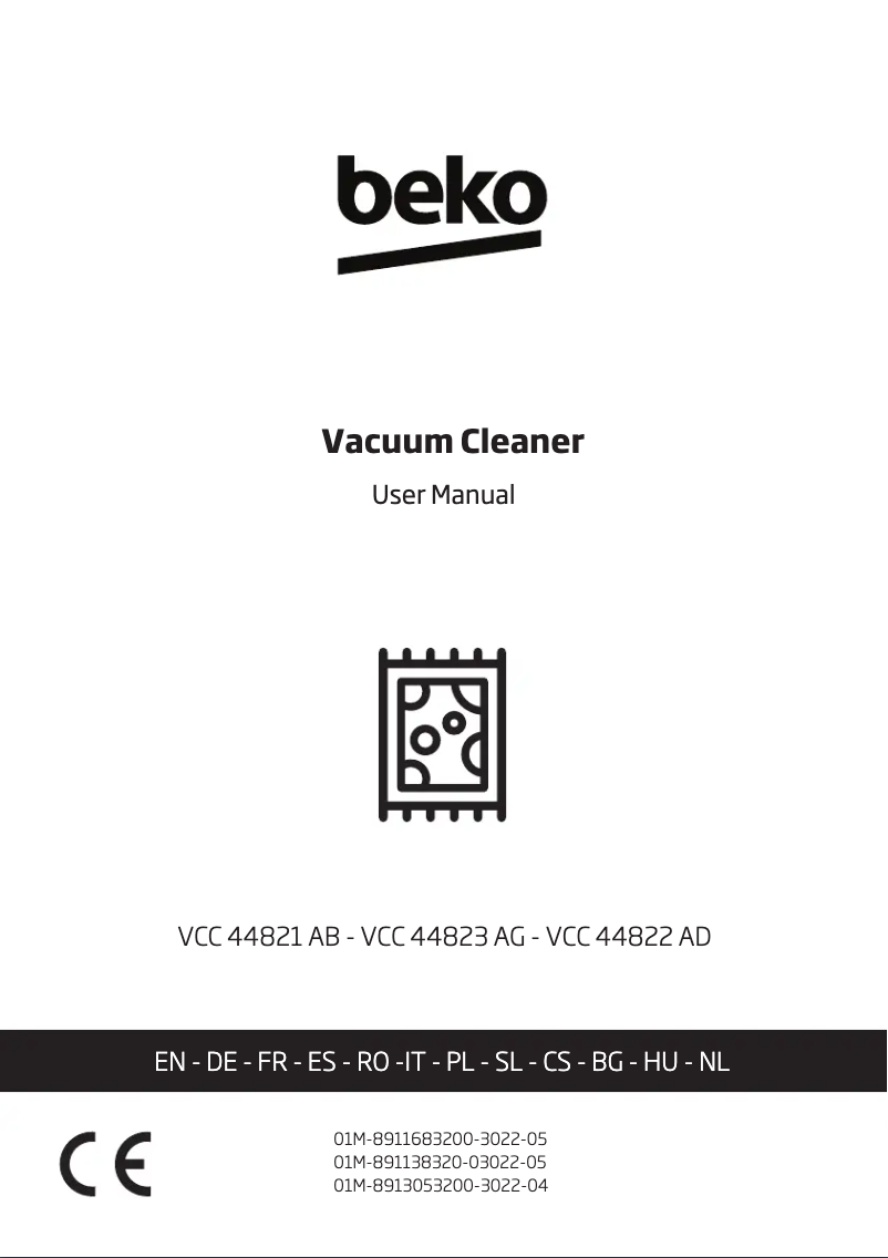 Page 1 de la notice Manuel utilisateur Beko VCC 44822 AD