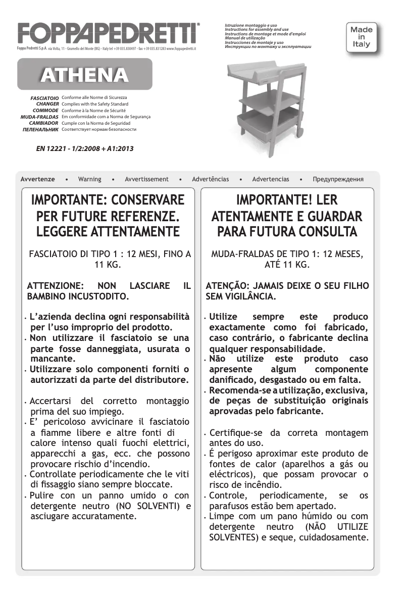 Page n°1 - Manuel utilisateur Foppapedretti Athena